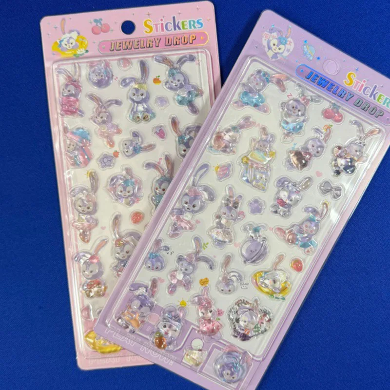 2 Pcs Stellalou Linabell 3D Relief Crystal Sticker Boy Girl Reward Sticker Student Diy Ccd Phone Case Decoration Toy Gift K
