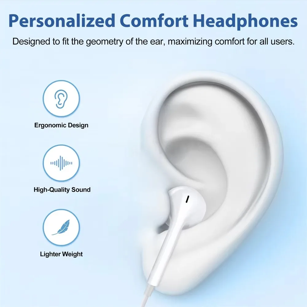Type C Headphones Wired Earbuds For Xiaomi Redmi Poco Oneplus OPPO Huawei Honor Samsung Earphones 3.5mm Laptops Tablet Headset