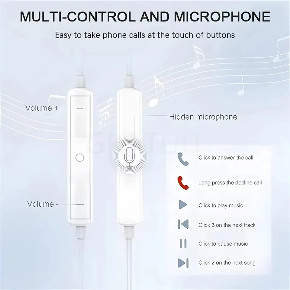Type C Headphones Wired Earbuds For Xiaomi Redmi Poco Oneplus OPPO Huawei Honor Samsung Earphones 3.5mm Laptops Tablet Headset