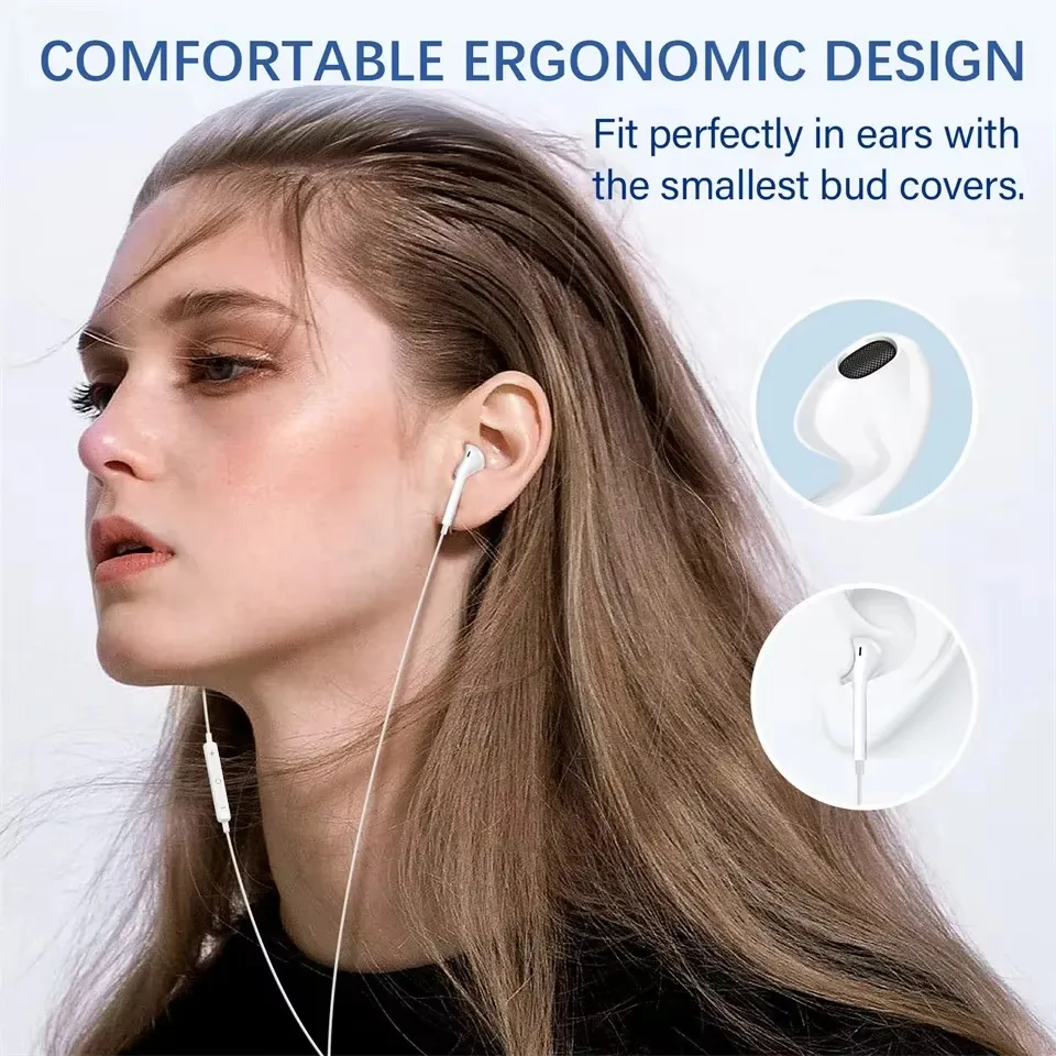 Type C Headphones Wired Earbuds For Xiaomi Redmi Poco Oneplus OPPO Huawei Honor Samsung Earphones 3.5mm Laptops Tablet Headset