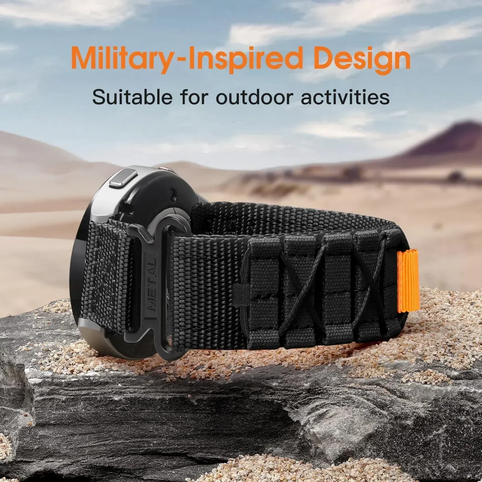 20 22mm Camouflage Nylon Strap for Samsung Galaxy Watch 7 6 5 4 40/44mm 6Classic 5Pro Bracelet for Huawei GT6/5/4 6/5/4Pro Band