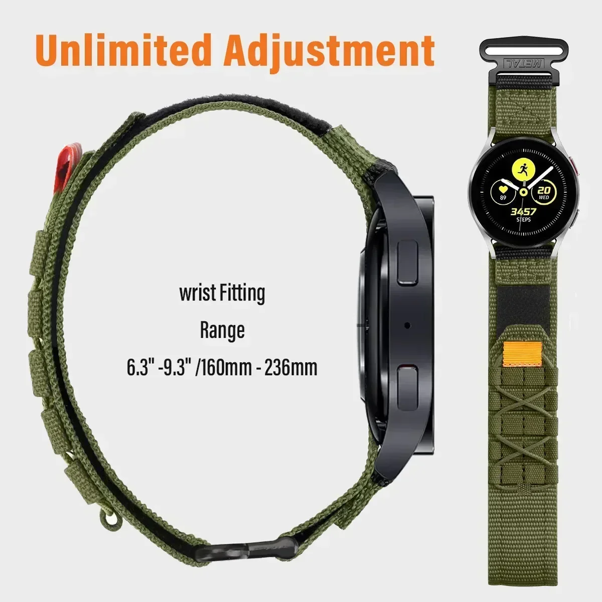 20 22mm Camouflage Nylon Strap for Samsung Galaxy Watch 7 6 5 4 40/44mm 6Classic 5Pro Bracelet for Huawei GT6/5/4 6/5/4Pro Band