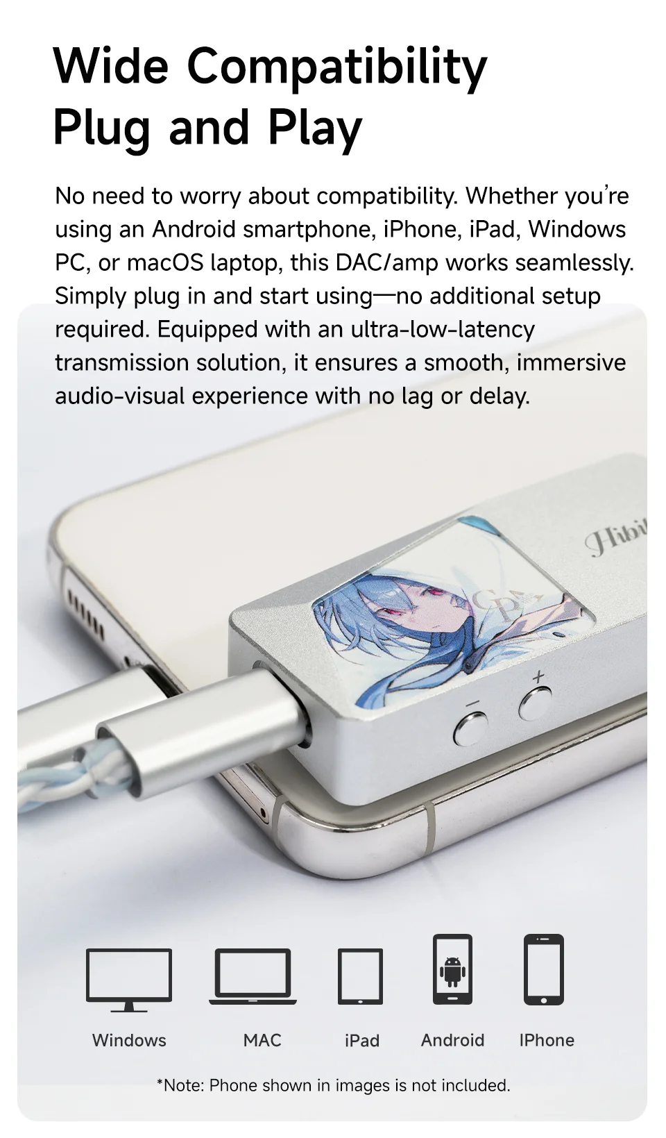 CVJ LILA&HIBIKI Portable DAC AMP Headphone Amplifier Mode Audio ESS9039Q2M Chips Dual ESS SABRE Driver PCM 384kHz/32bit DSD256