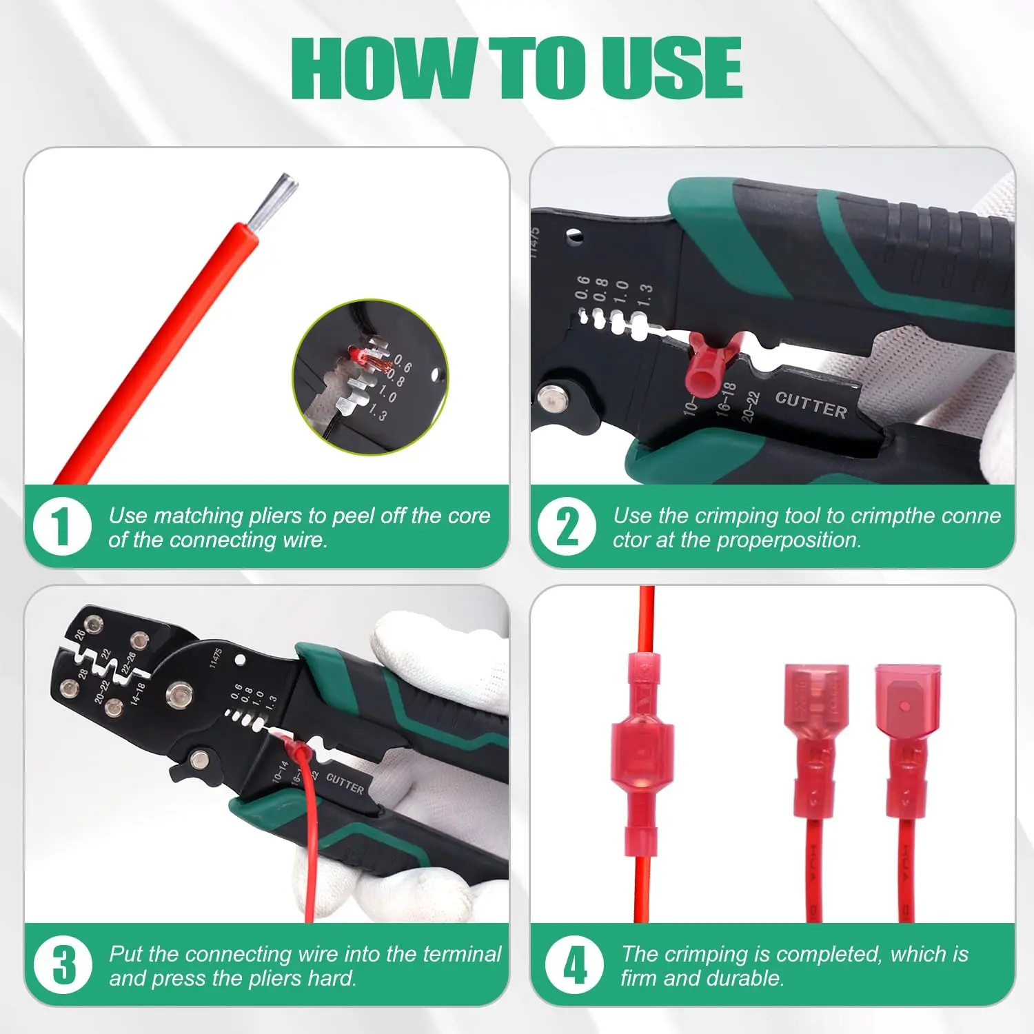 100PCS Nylon Spade Connectors Kit 22-10 Gauge Male and Female Wire Spade Terminal Quick Disconnect Fully Insulated Wire Crimp