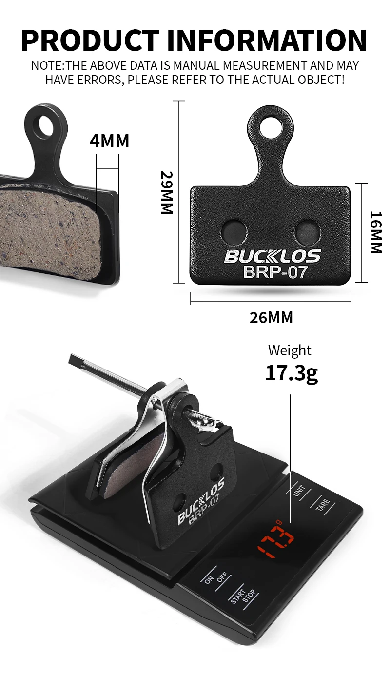 BUCKLOS Resin Disc Brake Pad For SHIMANO K05S Wear-resistant Hydraulic Brake Pads MTB Brake Pads for K03S K04S Cycling Parts
