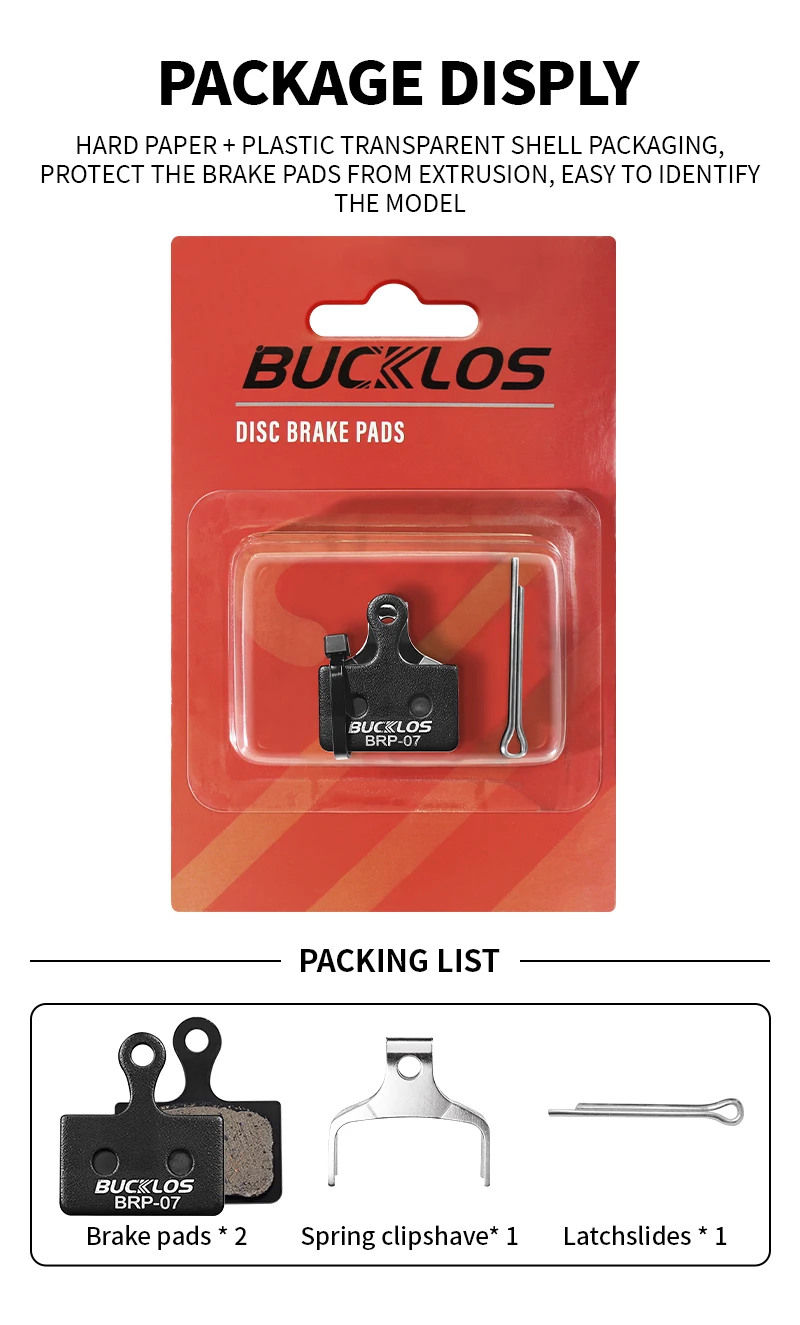 BUCKLOS Resin Disc Brake Pad For SHIMANO K05S Wear-resistant Hydraulic Brake Pads MTB Brake Pads for K03S K04S Cycling Parts