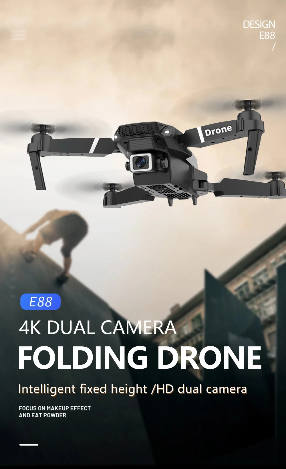 Lenovo New Drone E88 Pro RC 20000M Quadcopter Drone FPV WiFi Foldable With Mod Altitude Resistance 8K Camera Wide-angle Shootin