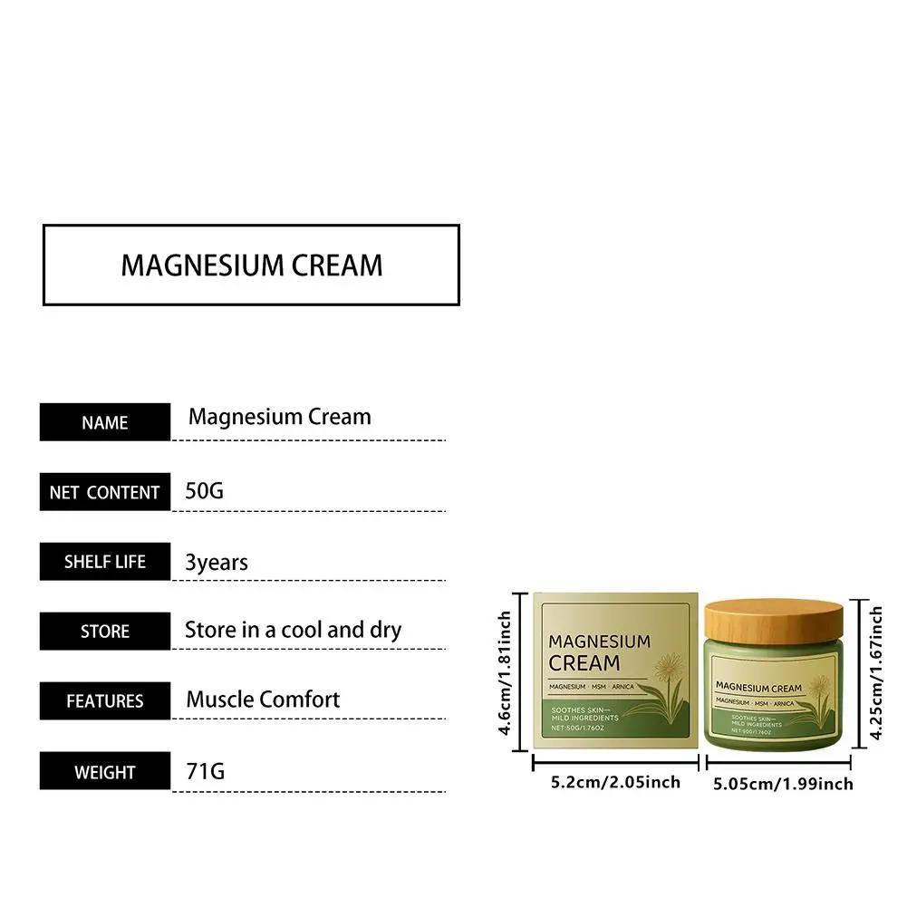 New Total Relief Soothe Magnesium Soothing Body Cream Non-Greasy Knees Muscles External Massage Care MSM  Arnica Mild Daily Care