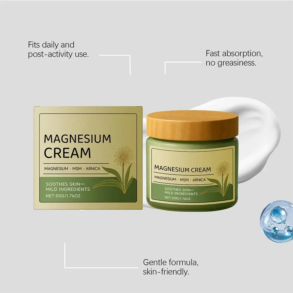 New Total Relief Soothe Magnesium Soothing Body Cream Non-Greasy Knees Muscles External Massage Care MSM  Arnica Mild Daily Care