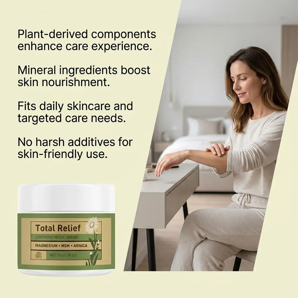 New Total Relief Soothe Magnesium Soothing Body Cream Non-Greasy Knees Muscles External Massage Care MSM  Arnica Mild Daily Care