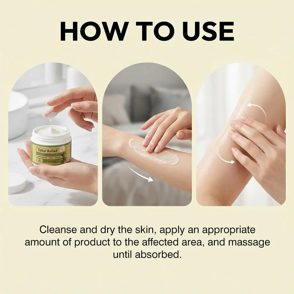New Total Relief Soothe Magnesium Soothing Body Cream Non-Greasy Knees Muscles External Massage Care MSM  Arnica Mild Daily Care