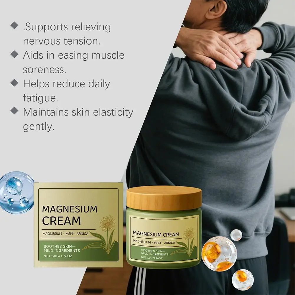New Total Relief Soothe Magnesium Soothing Body Cream Non-Greasy Knees Muscles External Massage Care MSM  Arnica Mild Daily Care
