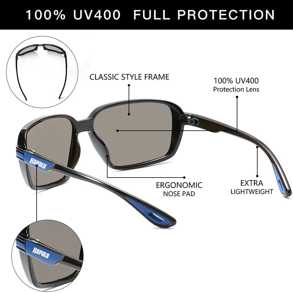 2026 original Rapala Polarized Fishing Sunglasses Men's Driving Shades Male Sun Glasses Hiking Classic UV400 Eyewear Hot Style