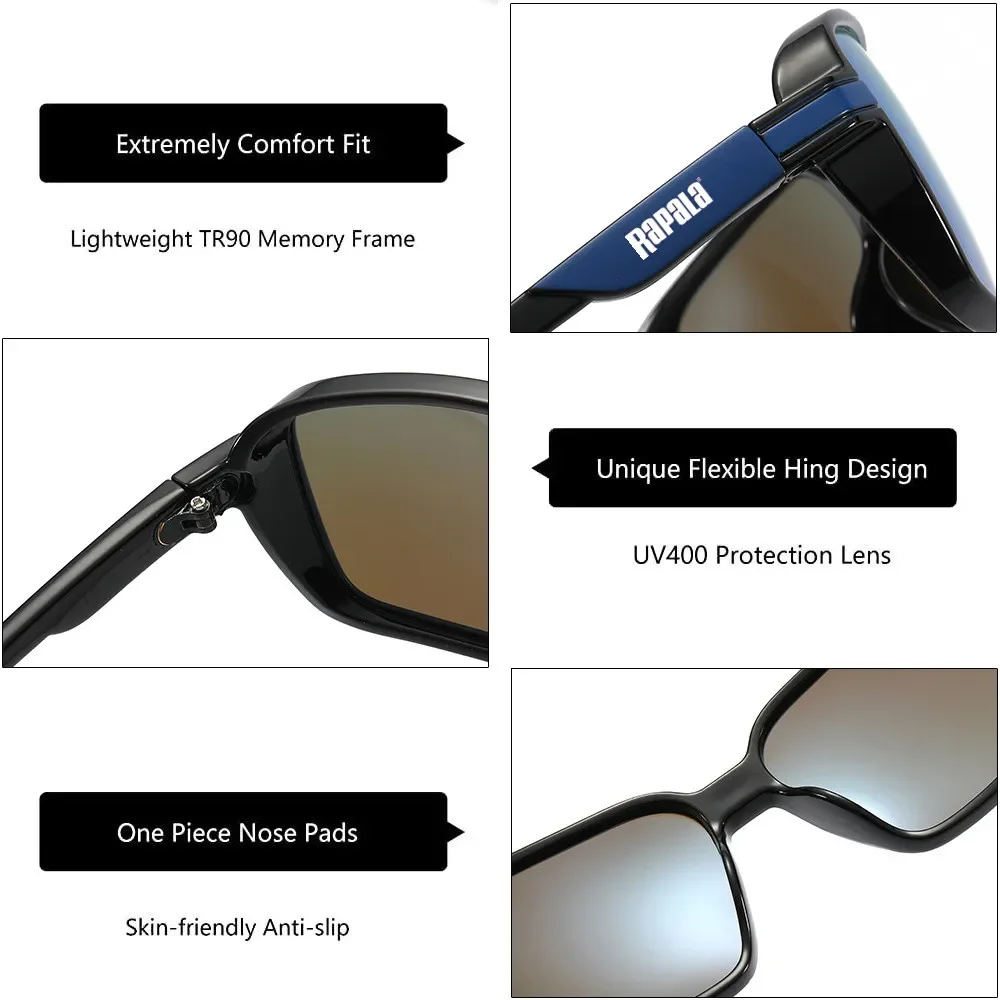2026 original Rapala Polarized Fishing Sunglasses Men's Driving Shades Male Sun Glasses Hiking Classic UV400 Eyewear Hot Style