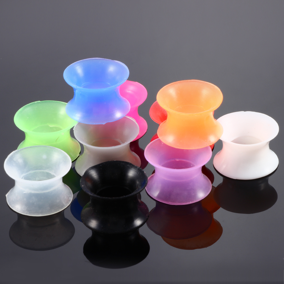 2Pcs Silicone Ear Plugs and Tunnels Flexible Double Flared Ear Dilations Earlets Piercing Gauge Expander Stretchers Sexy Women