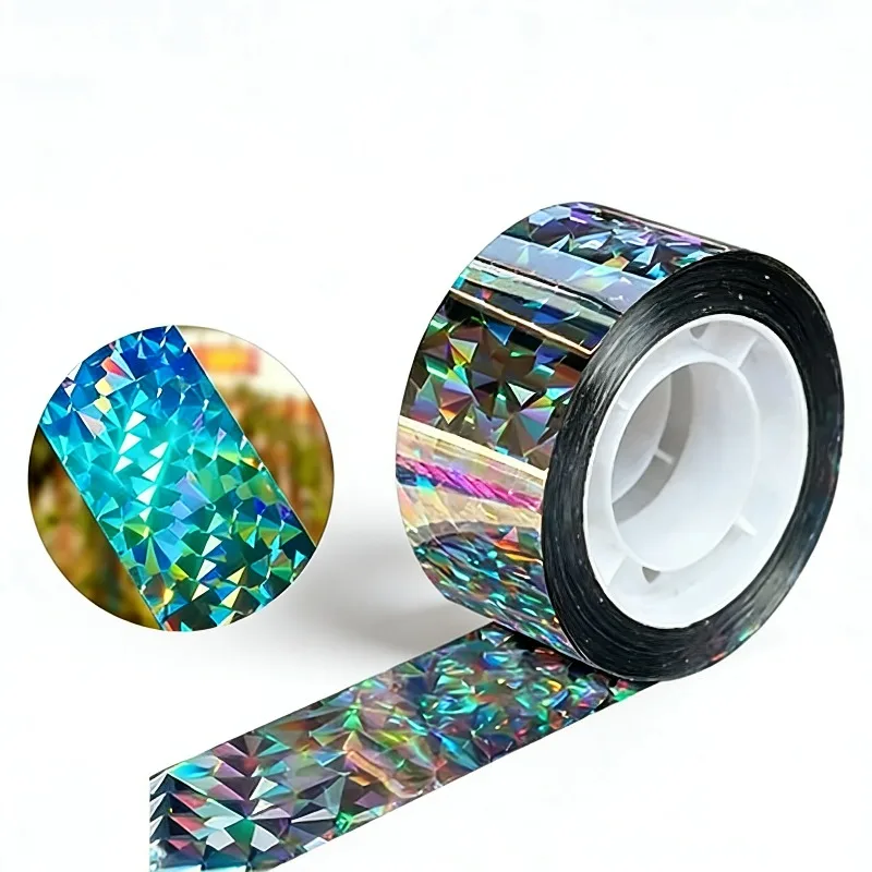 50/80M Double-Sided Reflective Bird Repellent Tape Holographic Scare Ribbon Laser Deterrent for Pigeon Fox Bird Control Garden