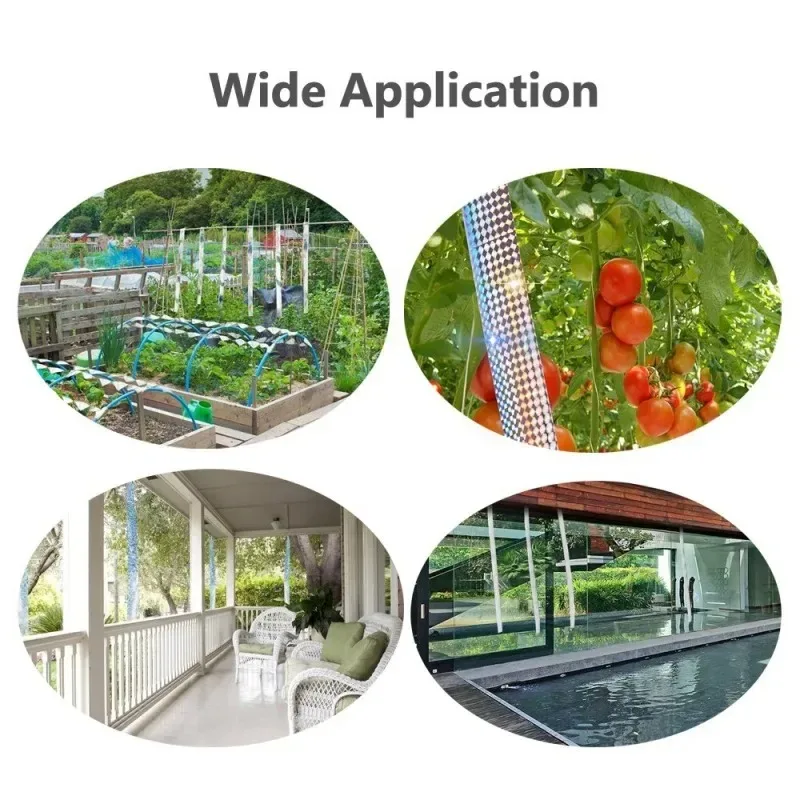 50/80M Double-Sided Reflective Bird Repellent Tape Holographic Scare Ribbon Laser Deterrent for Pigeon Fox Bird Control Garden
