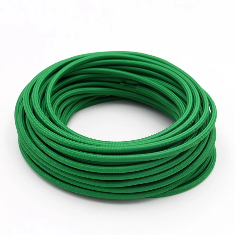2m 3m 5m 10m 250V 2 Core 0.75mm2 Textile Electric Wire Fabric Cloth Braided Flex Cable Vintage Lamp Cord