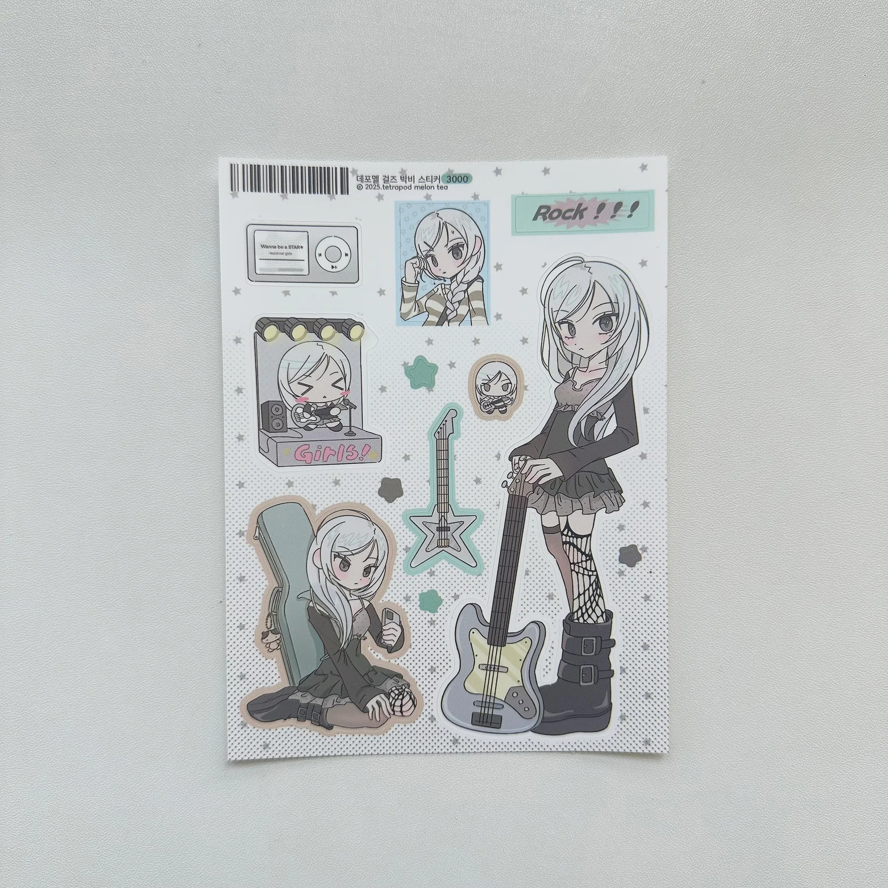 1/9PCS Korean Summer Girl Sticker Cute Dessert Girl Cartoon Character Stickers Journal Diary Scrapbook Diy Decorative Stickers