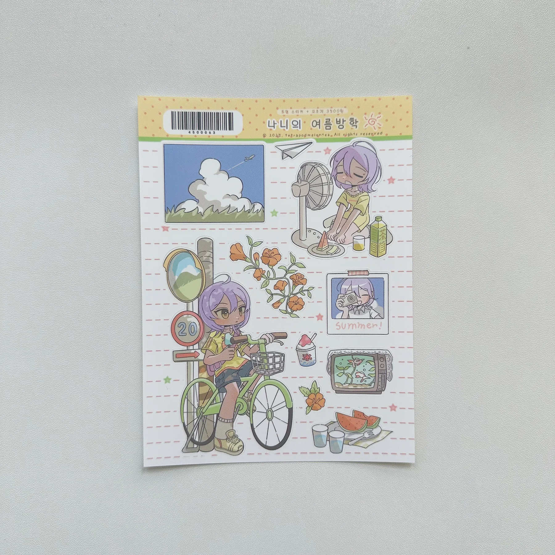 1/9PCS Korean Summer Girl Sticker Cute Dessert Girl Cartoon Character Stickers Journal Diary Scrapbook Diy Decorative Stickers