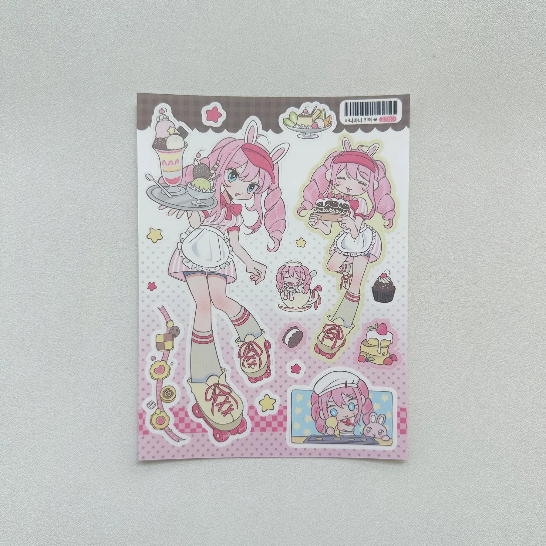 1/9PCS Korean Summer Girl Sticker Cute Dessert Girl Cartoon Character Stickers Journal Diary Scrapbook Diy Decorative Stickers
