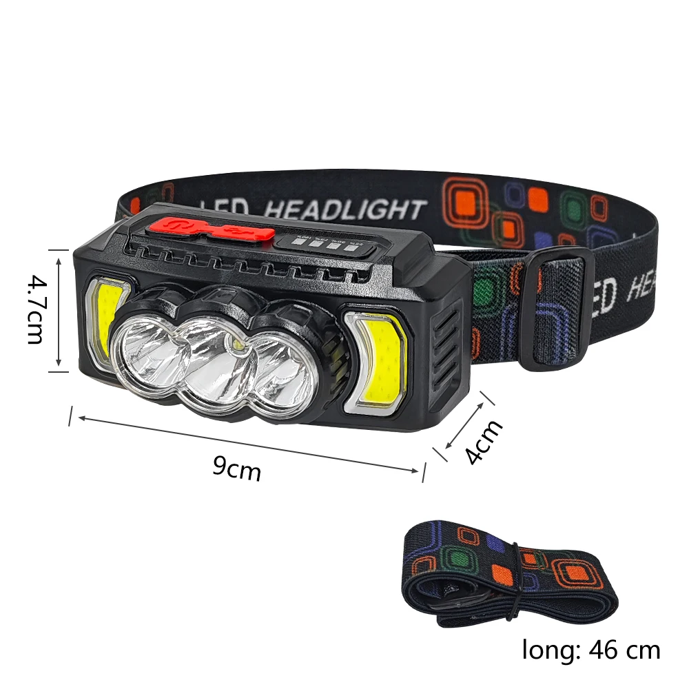 35000LM Headlamp Super Powerful Flashlights EDC LED Flashlight Portable Lights USB Rechargeable Lamp for Outdoor Camping Hiking
