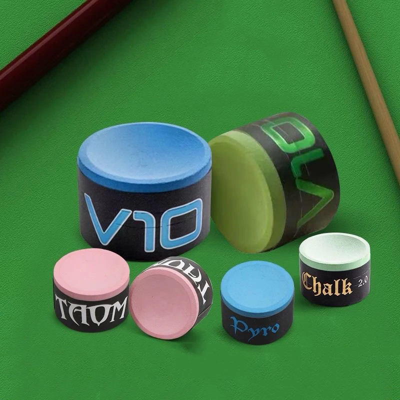 2026 V10 Billiard Round Chalk Blue/Green Colors Professional Chalk Snooker Cue Stick No-slip Pool Chalk Billiards Accessories