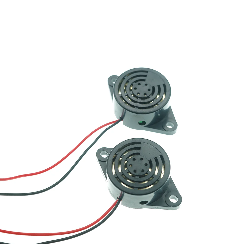 2 PCS Piezo Buzzer, Icstation Buzzer Alarm 12V Electronic Beep Buzzer 100dB Piezo Alarm Siren Continous Sound for Motorcycle