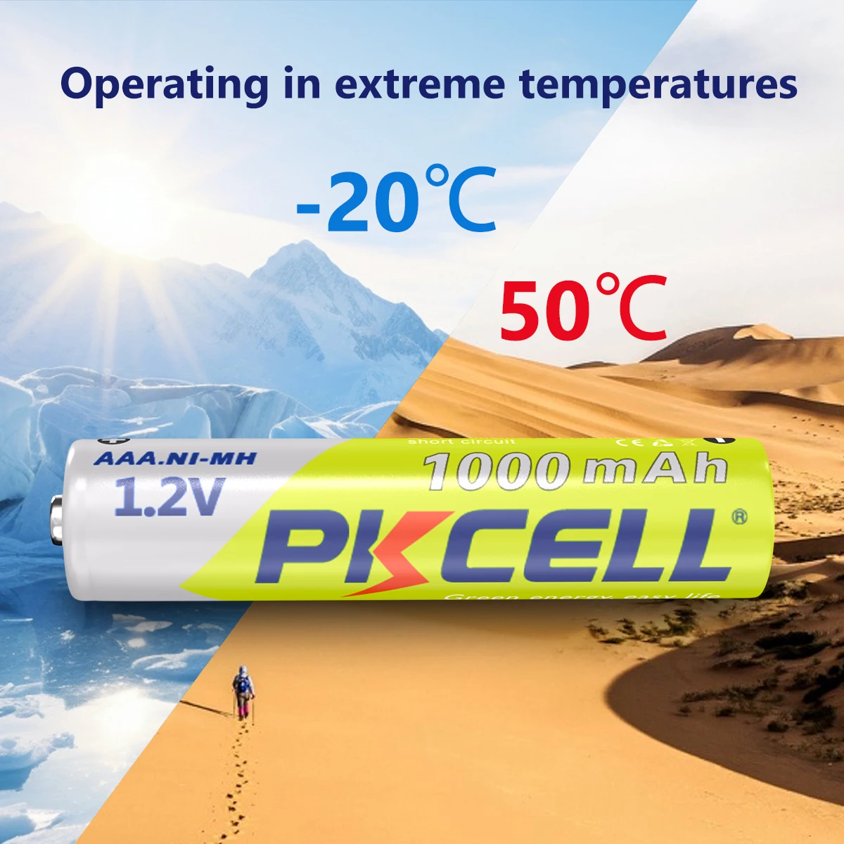 8PC PKCELL AAA Battery 1.2V 1000mah Ni-MH AAA Rechargeable Batteries and 2PC Battery Box for Clock Toys Flashlight