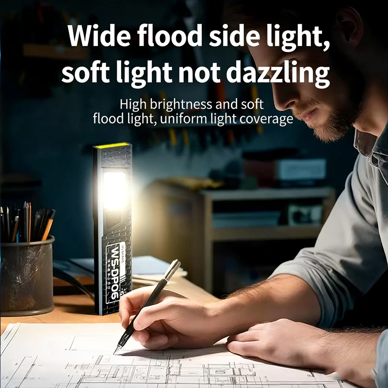 LED Keychain Flashlight Type C Rechargeable 600LM Portable Mini Torch Pocket Lantern Flood Work Light With Magnet For Emergency