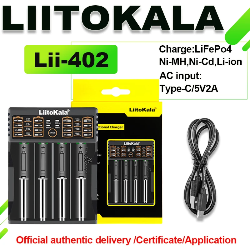 Liitokala Lii-500 Lii-202 Lii-100 Lii-402 Battery Charger 3.7V/1.2V 18650/26650/16340/18500 Battery Charger with Screen Lii500
