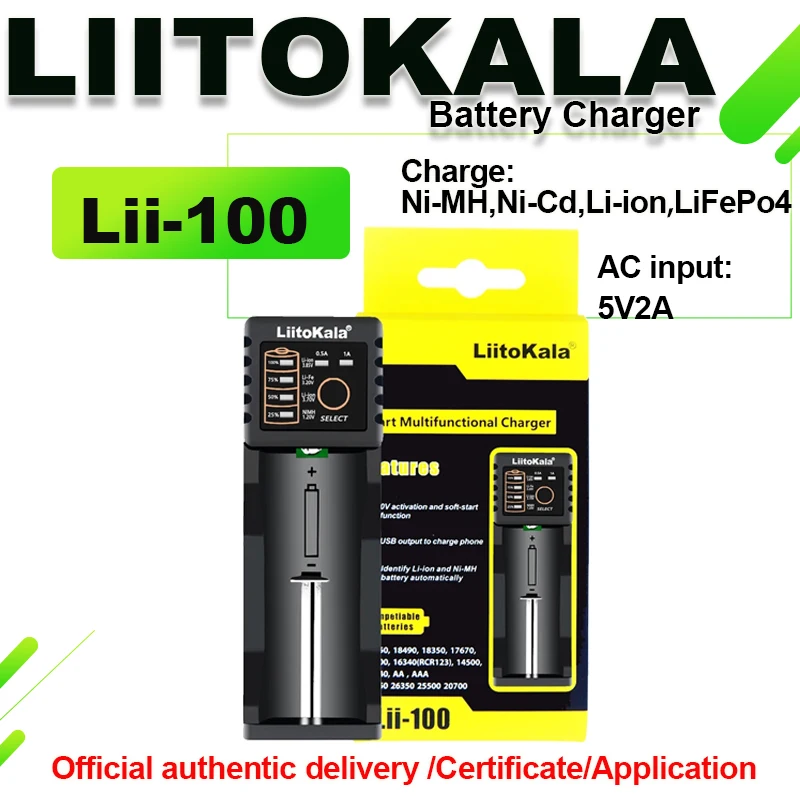 Liitokala Lii-500 Lii-202 Lii-100 Lii-402 Battery Charger 3.7V/1.2V 18650/26650/16340/18500 Battery Charger with Screen Lii500
