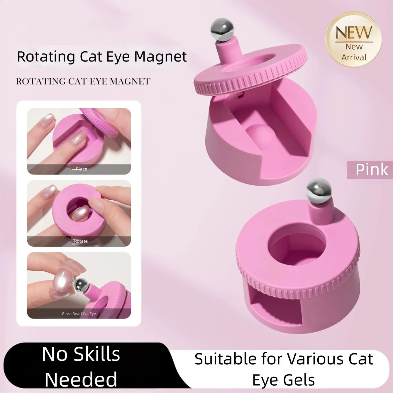 MIANEL New Upgrade 3-Second Hollow Cat Eye Magnet Strong Power Ring Magnet Fast Black Hole Effect for Magnetic Nail Art Beginner