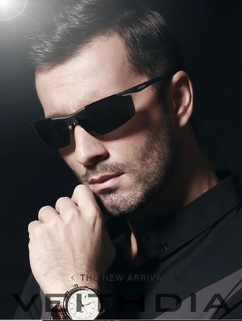 VEITHDIA Aluminum Magnesium Men's Sunglasses Polarized UV400 Coating Mirror Sun Glasses Outdoor Male Eyewear Accessories 6588