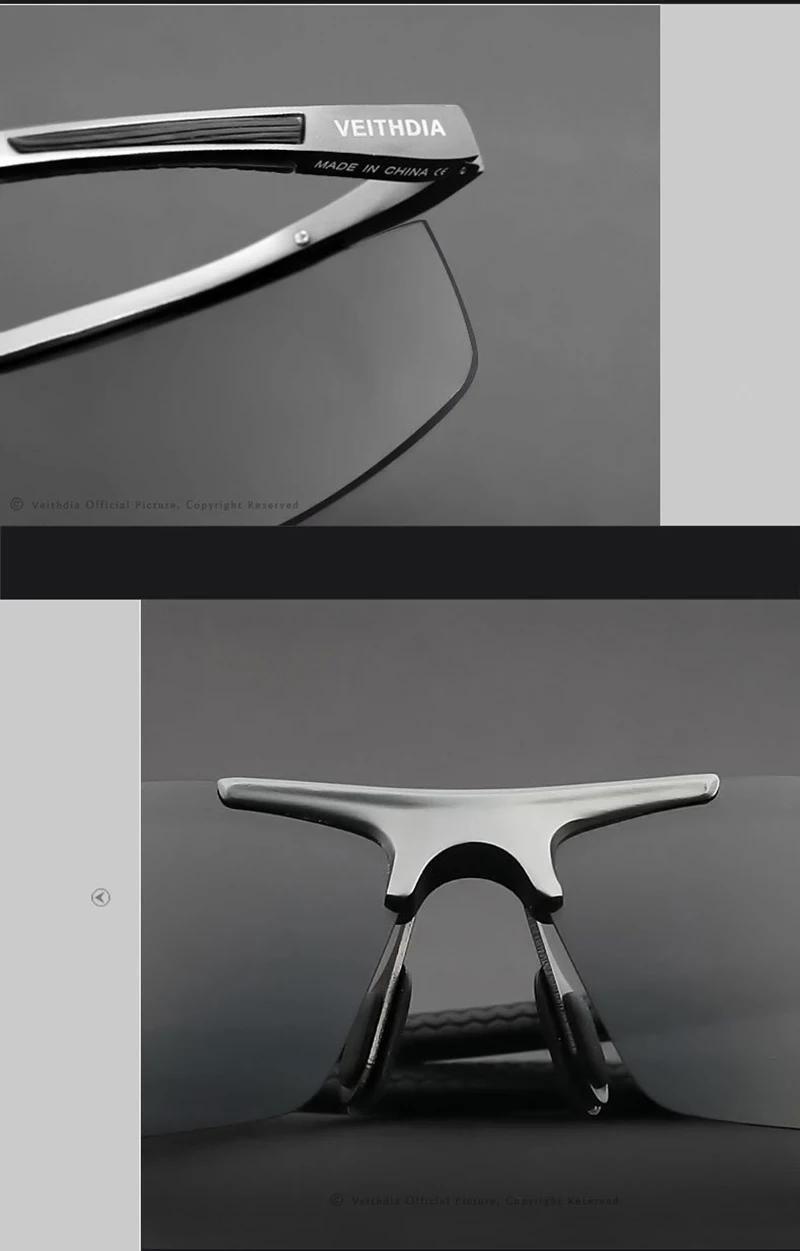 VEITHDIA Aluminum Magnesium Men's Sunglasses Polarized UV400 Coating Mirror Sun Glasses Outdoor Male Eyewear Accessories 6588