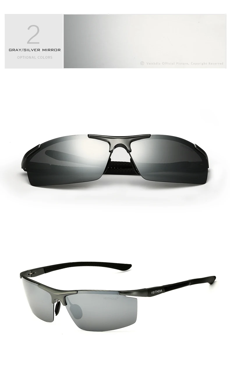 VEITHDIA Aluminum Magnesium Men's Sunglasses Polarized UV400 Coating Mirror Sun Glasses Outdoor Male Eyewear Accessories 6588