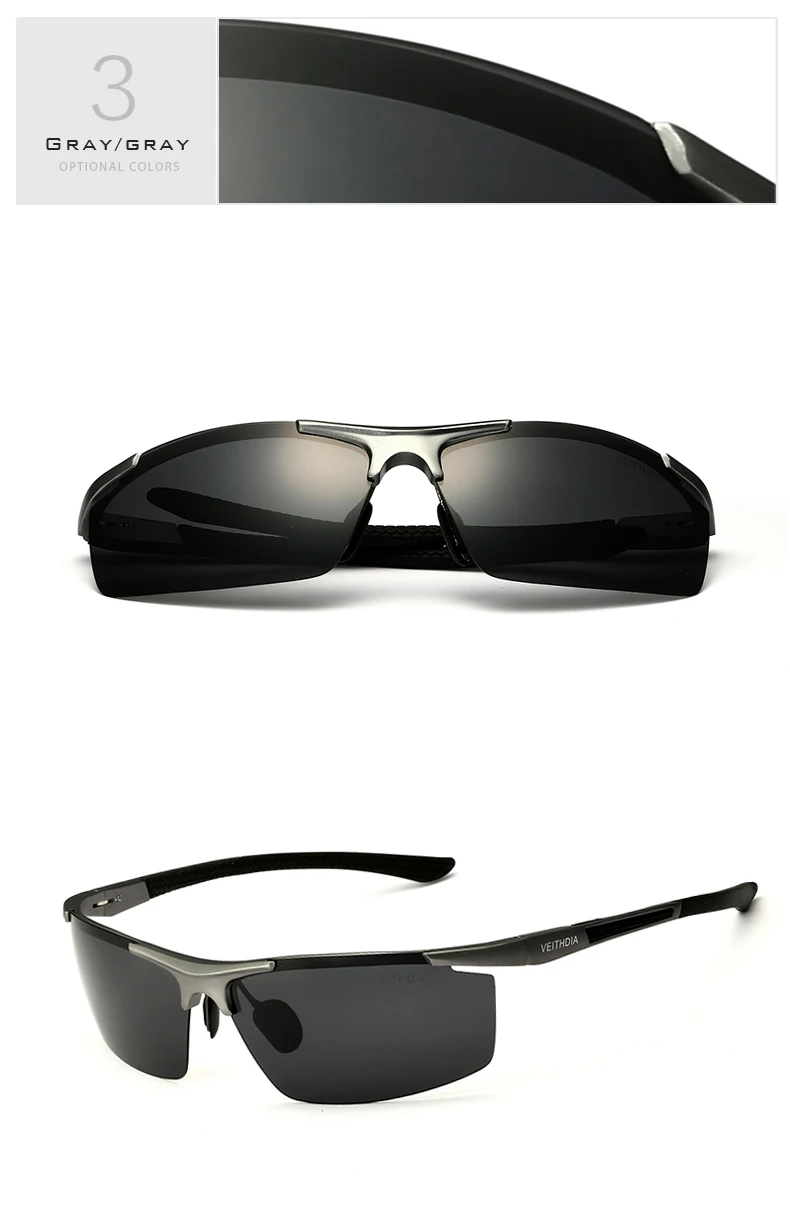 VEITHDIA Aluminum Magnesium Men's Sunglasses Polarized UV400 Coating Mirror Sun Glasses Outdoor Male Eyewear Accessories 6588