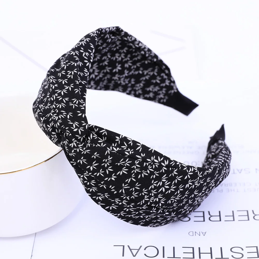 Fashion Print Leopard Headband Wide Cross Women Hairband Elastic Bow Hair Hoop Bands Bezel Top Knot Girls Hair Accessories