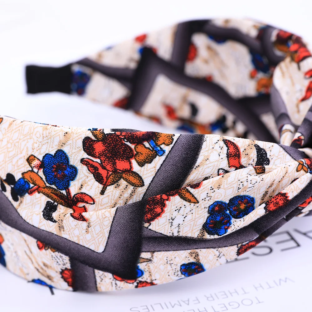 Fashion Print Leopard Headband Wide Cross Women Hairband Elastic Bow Hair Hoop Bands Bezel Top Knot Girls Hair Accessories