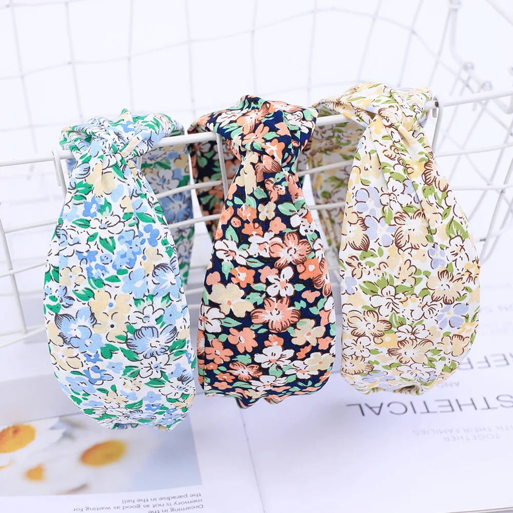 Fashion Print Leopard Headband Wide Cross Women Hairband Elastic Bow Hair Hoop Bands Bezel Top Knot Girls Hair Accessories