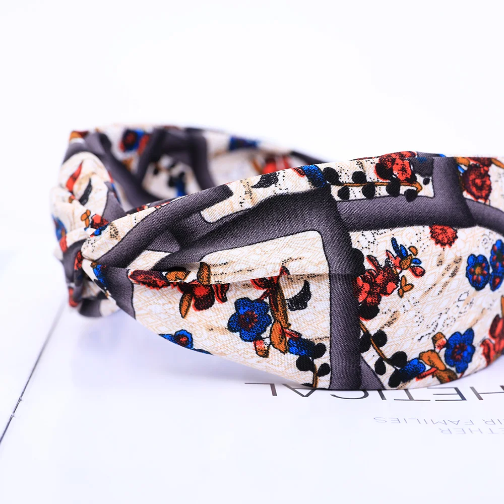 Fashion Print Leopard Headband Wide Cross Women Hairband Elastic Bow Hair Hoop Bands Bezel Top Knot Girls Hair Accessories