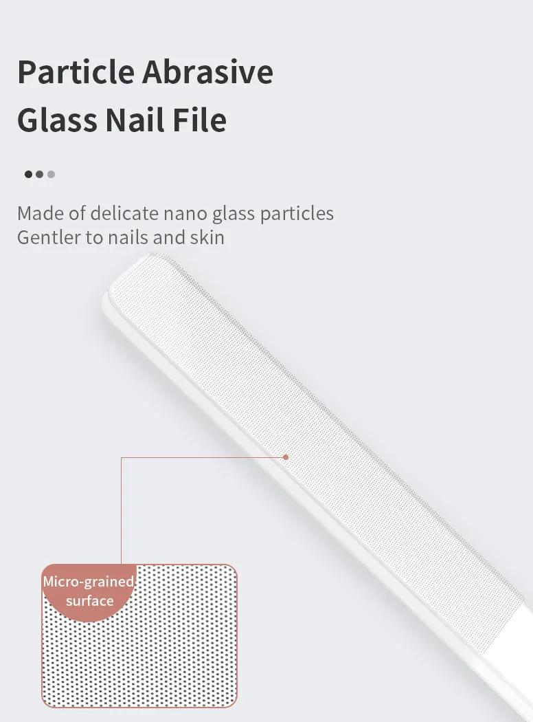 Clear Glass Nail File Buffing Grit Sanding Polishing Grinding Manicure Nail Art Tools Set Professional Glass Nano Nail Saw