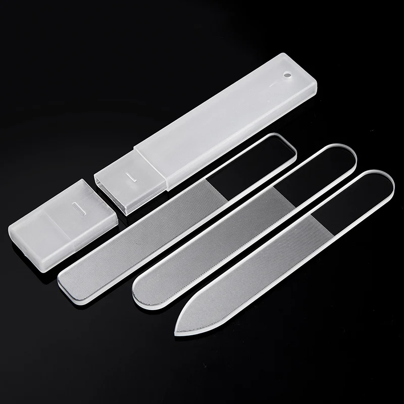 Clear Glass Nail File Buffing Grit Sanding Polishing Grinding Manicure Nail Art Tools Set Professional Glass Nano Nail Saw
