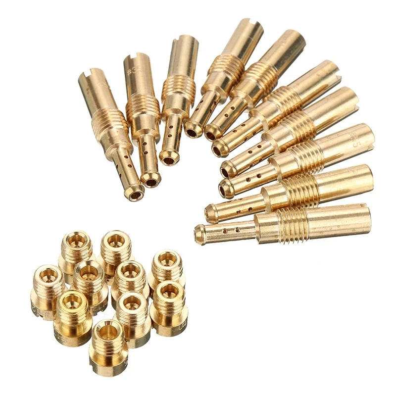 ZSDTRP 20pcs Carburetor Main/Slow Pilot Jet Set Replacement For PWK PWM PE 24 26 28 30 PJ FCR-MX CV Motorcycle Carburetor Jets
