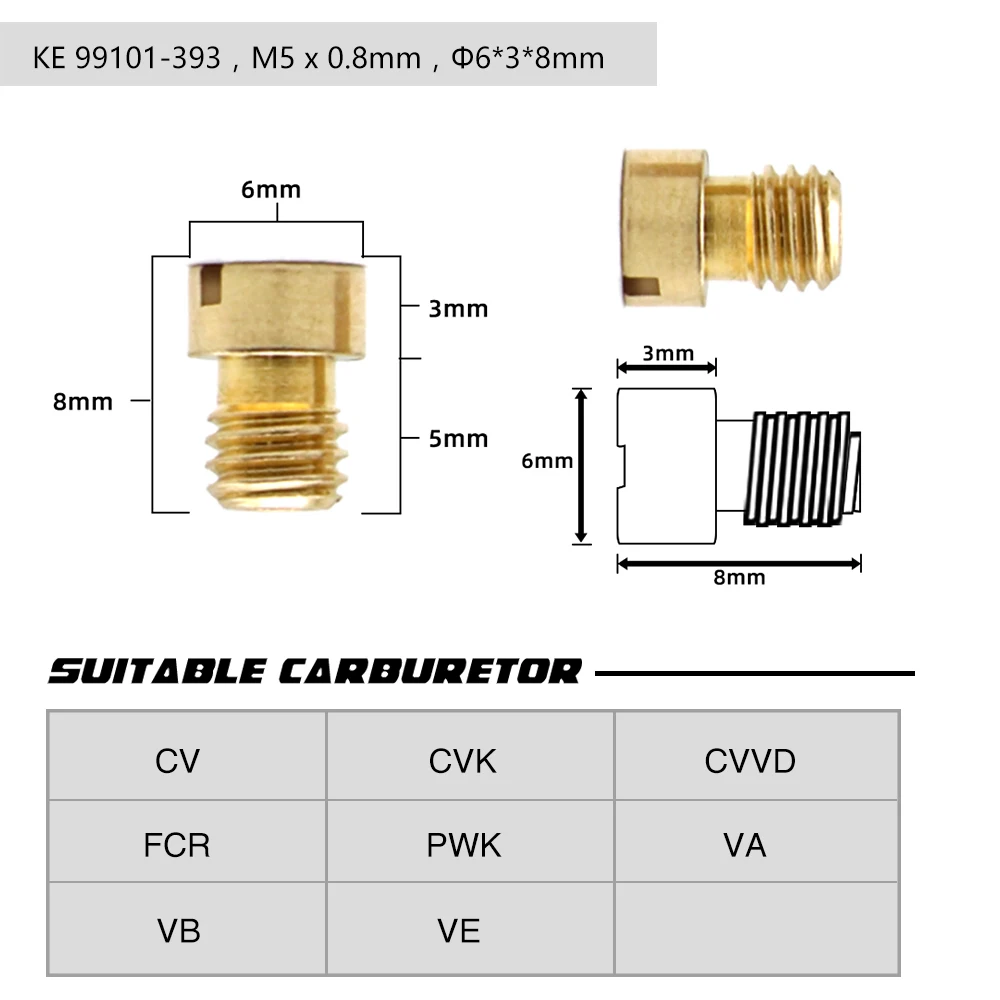 ZSDTRP 20pcs Carburetor Main/Slow Pilot Jet Set Replacement For PWK PWM PE 24 26 28 30 PJ FCR-MX CV Motorcycle Carburetor Jets
