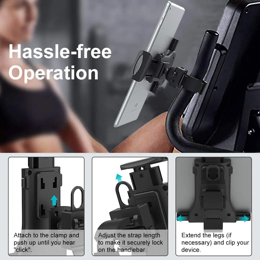Bike Bicycle Tablet Holder Universal 4-11 Inch Indoor Gym Treadmill Handlebar Tablet Holder Stand Support For iPad iPhone