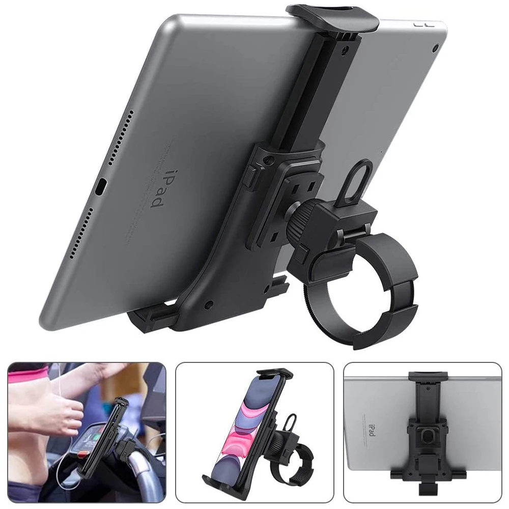 Bike Bicycle Tablet Holder Universal 4-11 Inch Indoor Gym Treadmill Handlebar Tablet Holder Stand Support For iPad iPhone
