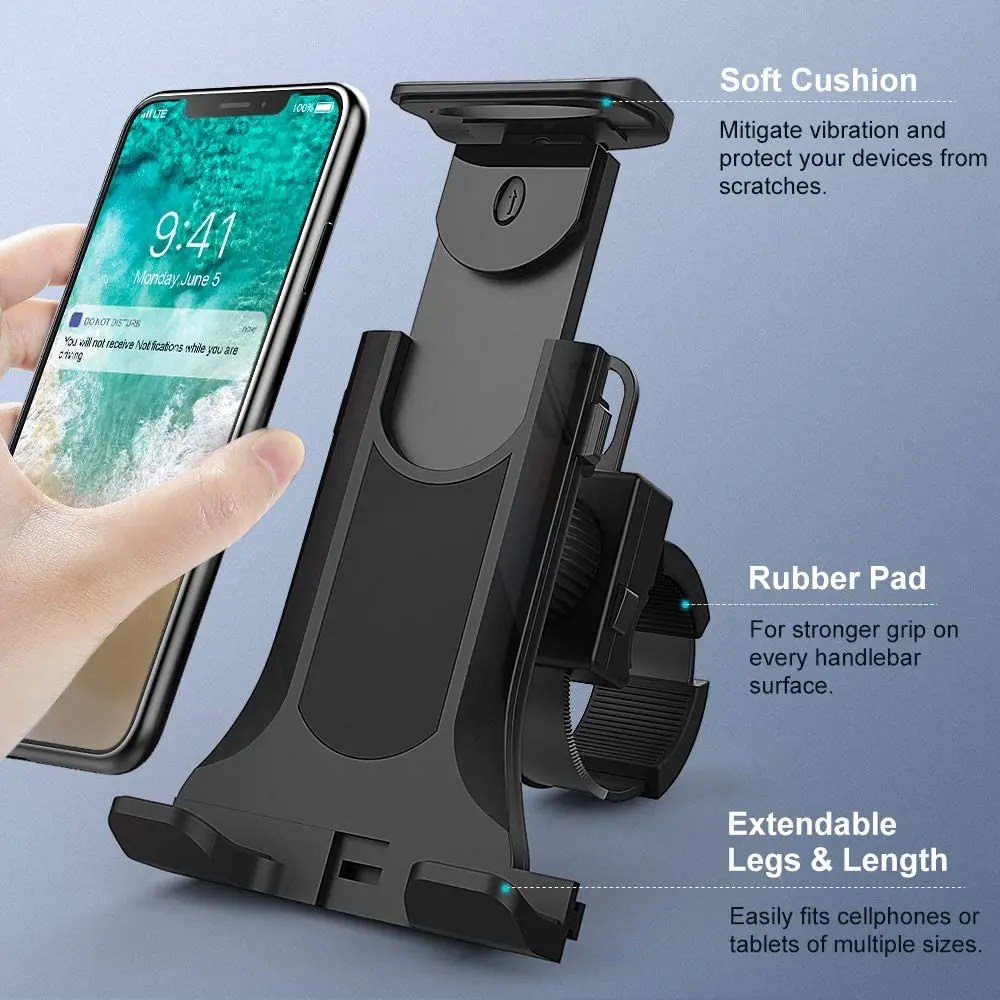 Bike Bicycle Tablet Holder Universal 4-11 Inch Indoor Gym Treadmill Handlebar Tablet Holder Stand Support For iPad iPhone