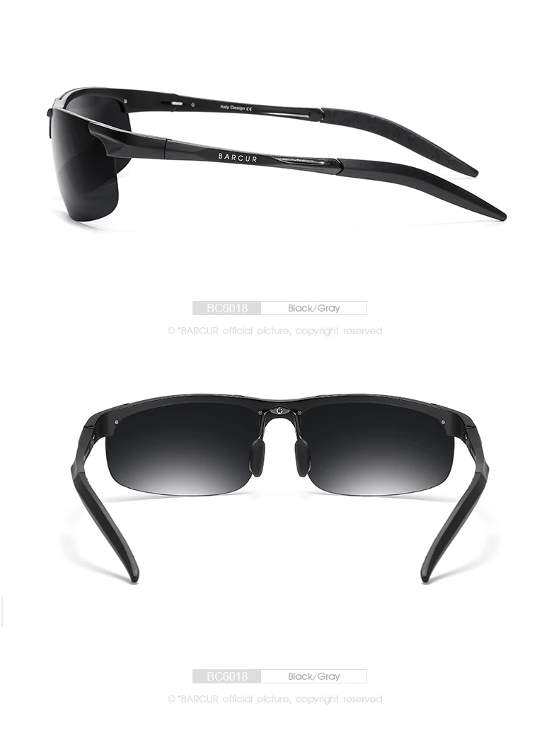 BARCUR Sport Classic Design Aluminum Sunglasses Men Women Polarized Anti-Reflective Photochromic Sun Glasses UV400