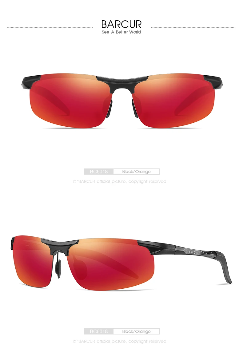 BARCUR Sport Classic Design Aluminum Sunglasses Men Women Polarized Anti-Reflective Photochromic Sun Glasses UV400